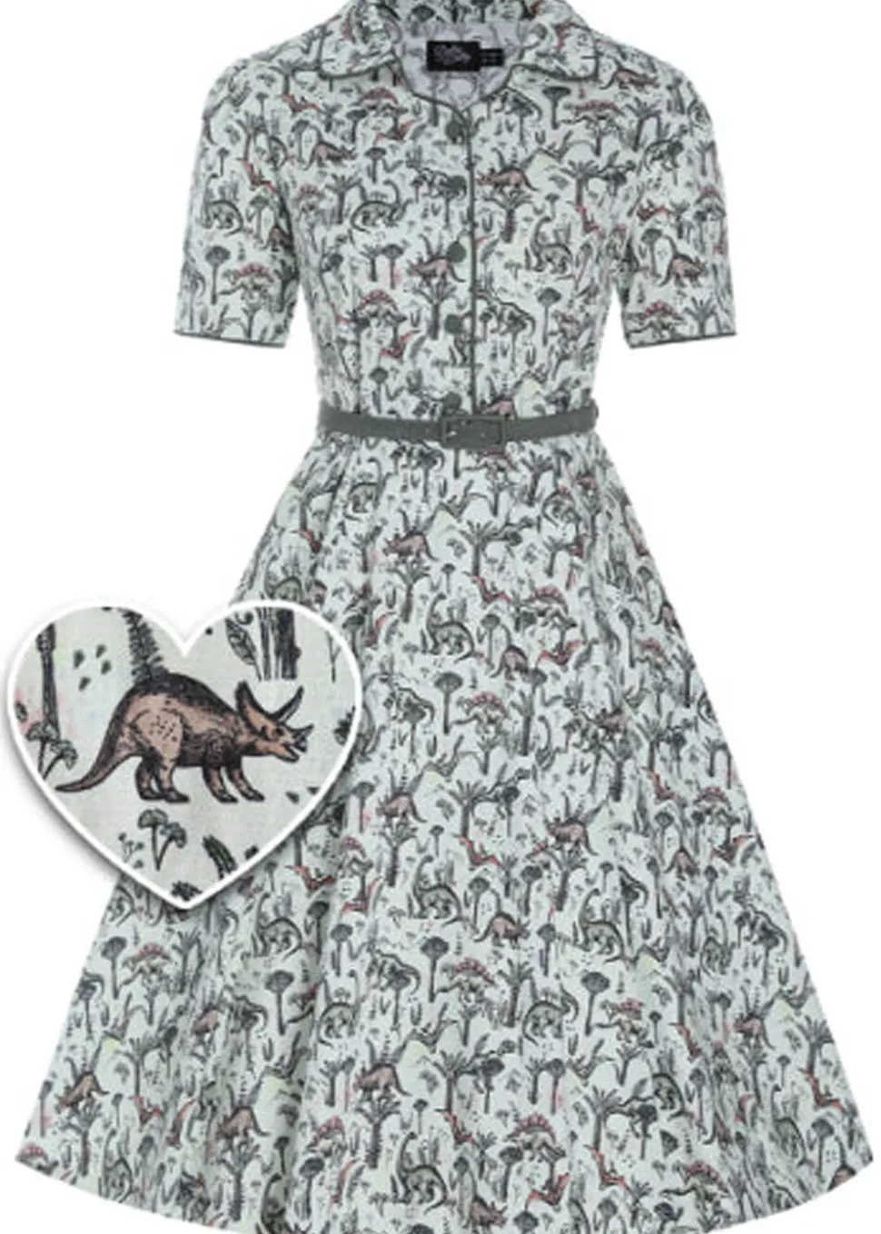 dolly__dotty_penelope_din_0.webp Dolly & Dotty Penelope Dinosaur Forest 50's Swing Dress Green