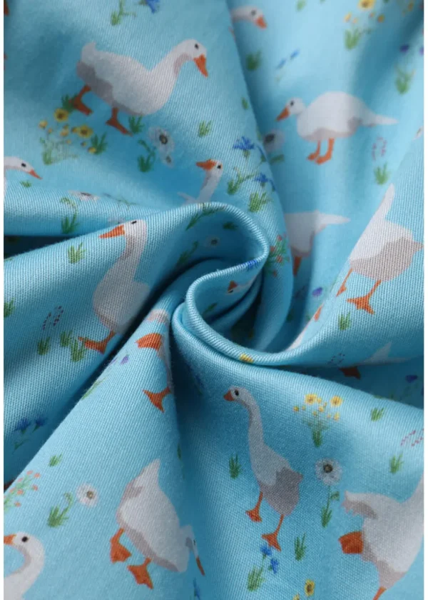 Dolly & Dotty Penelope Duck Farm 50's Swing Dress Light Blue