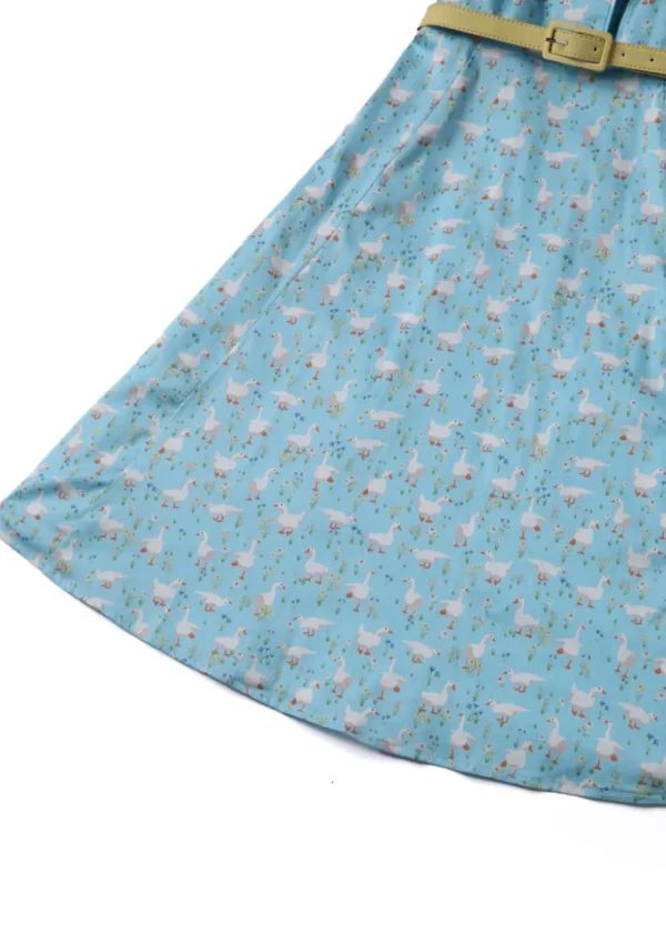 Dolly & Dotty Penelope Duck Farm 50's Swing Dress Light Blue