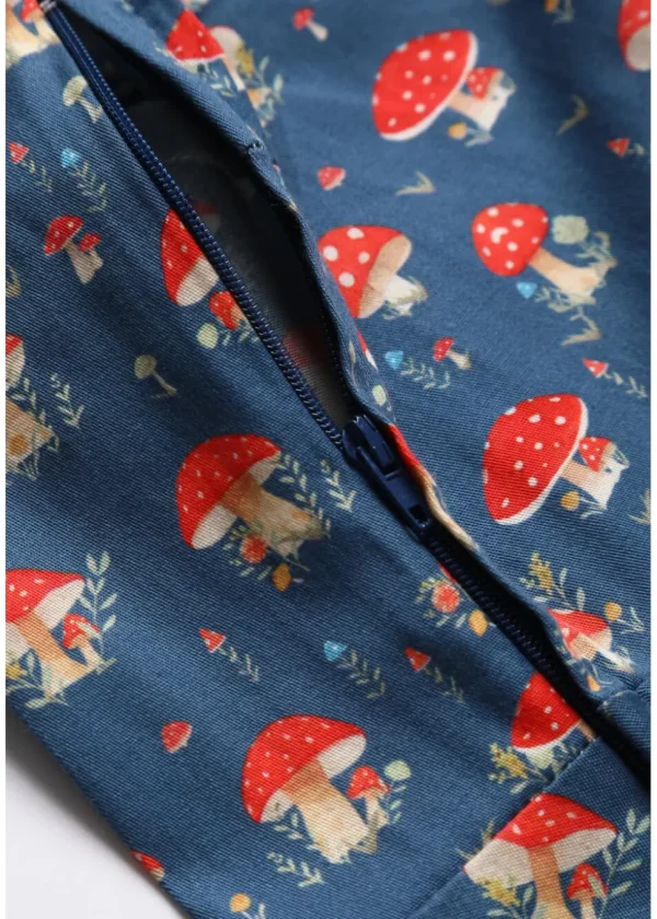 Dolly & Dotty Penelope Mushroom 50's Swing Dress Blue