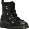 Dr. Martens 1460 Ghillie LTT FL Faux-Fur Lined Soft Leather Boots Black