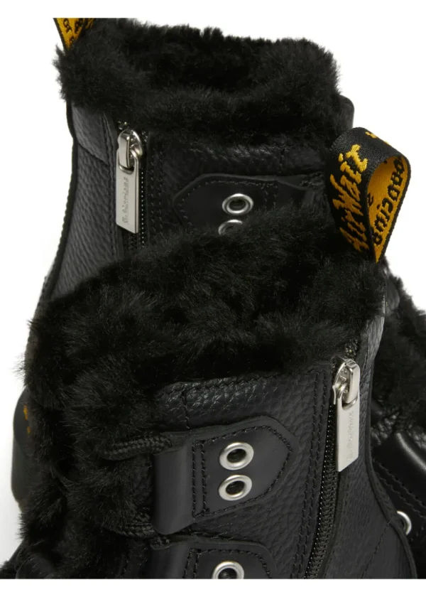 Dr. Martens 1460 Ghillie LTT FL Faux-Fur Lined Soft Leather Boots Black