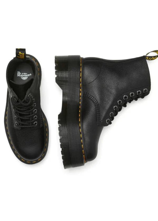 Dr. Martens 1460 Pascal Max Pisa Soft Leather Platform Boots Black