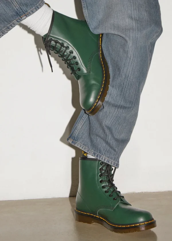 Dr. Martens 1460 Smooth Leather Boots Green