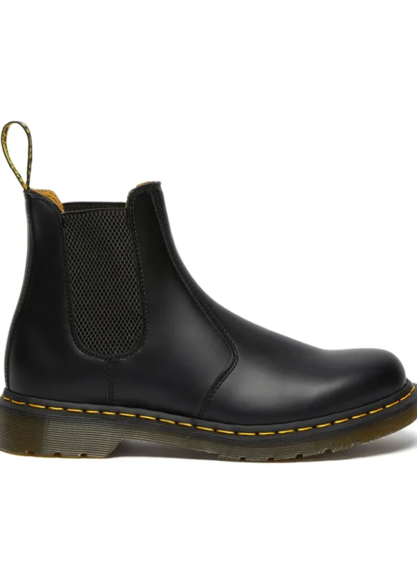 Dr. Martens 2976 Yellow Stitch Chelsea Smooth Boots Black