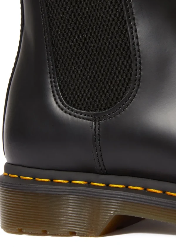 Dr. Martens 2976 Yellow Stitch Chelsea Smooth Boots Black