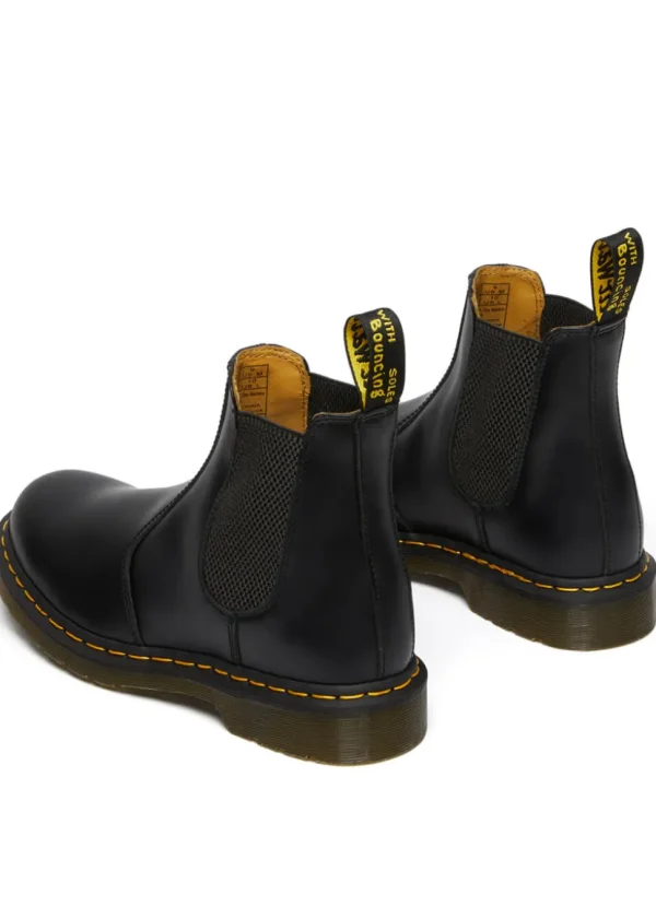 Dr. Martens 2976 Yellow Stitch Chelsea Smooth Boots Black