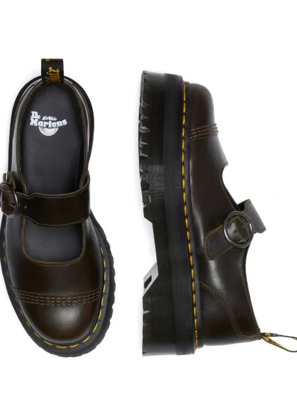 Dr. Martens Addina Orleans Leather Platform Shoes Dark Brown