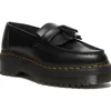 Dr. Martens Adrian Quad Smooth Leather Platform Tassle Loafers Black