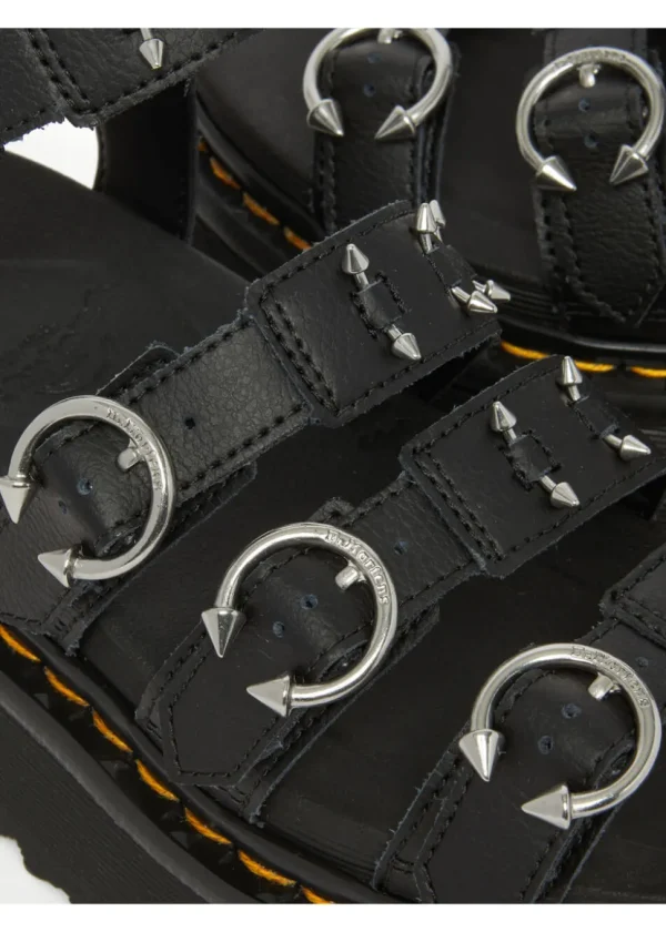 Dr. Martens Blaire Quad Hardware Platform Sandals Black