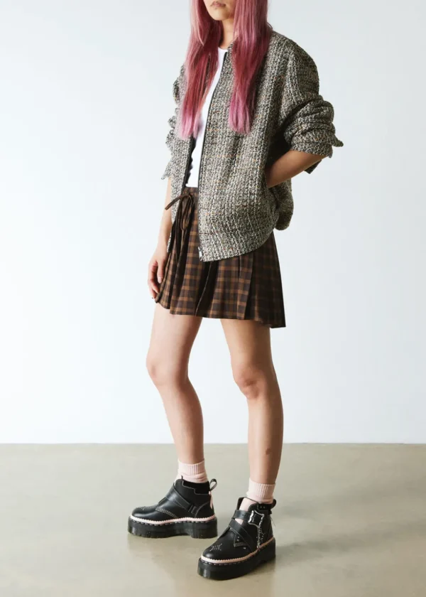 Dr. Martens Caitie Leather Platform Boots Black Pink