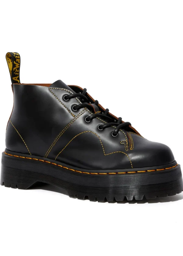 Dr. Martens Church Quad Platform Leather Boots Black