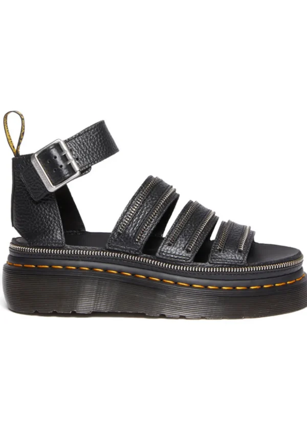 Dr. Martens Clarissa II Quad Zip Soft Leather Sandels Black