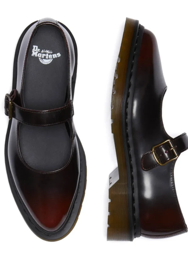 Dr. Martens Elphie Arcadia Leather Ballerinas Cherry Red