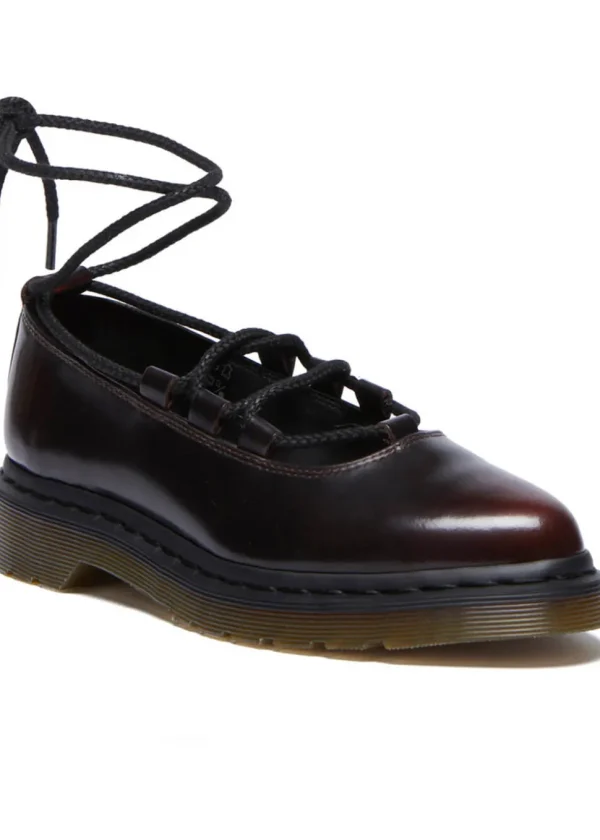 Dr. Martens Elphie II Arcadia Leather Ballerinas Cherry Red