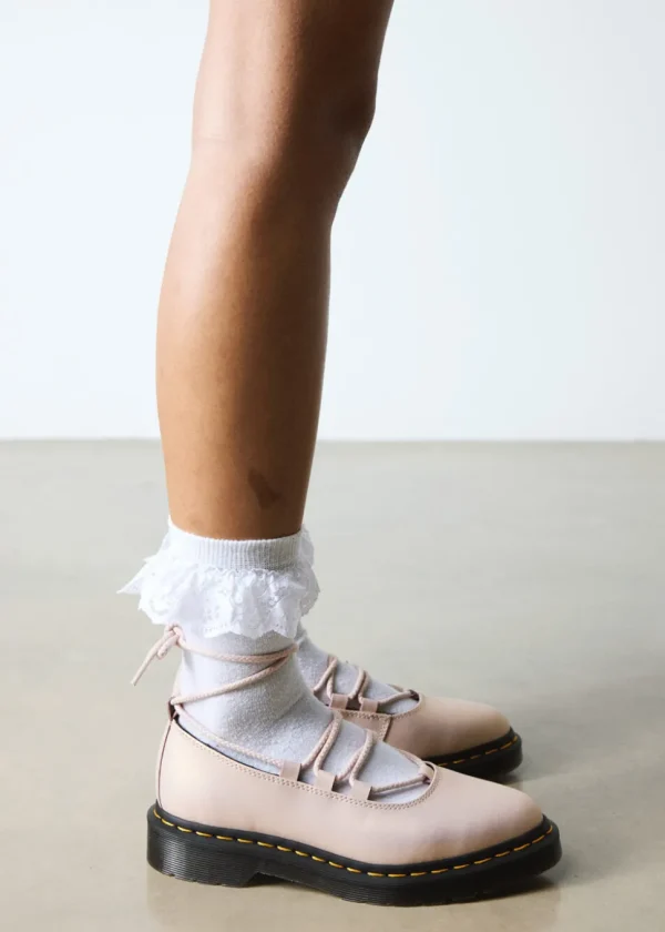 Dr. Martens Elphie II Leather Ballerinas Powder Pink Gold