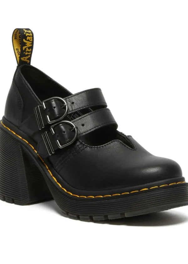 Dr. Martens Eviee Sendal Leather Mary Jane Pumps Black