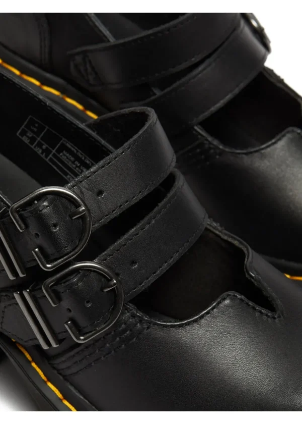 Dr. Martens Eviee Sendal Leather Mary Jane Pumps Black