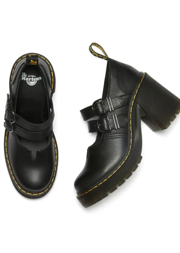 Dr. Martens Eviee Sendal Leather Mary Jane Pumps Black