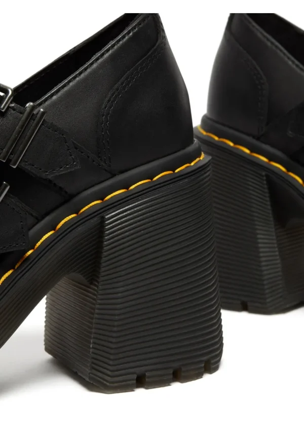 Dr. Martens Eviee Sendal Leather Mary Jane Pumps Black