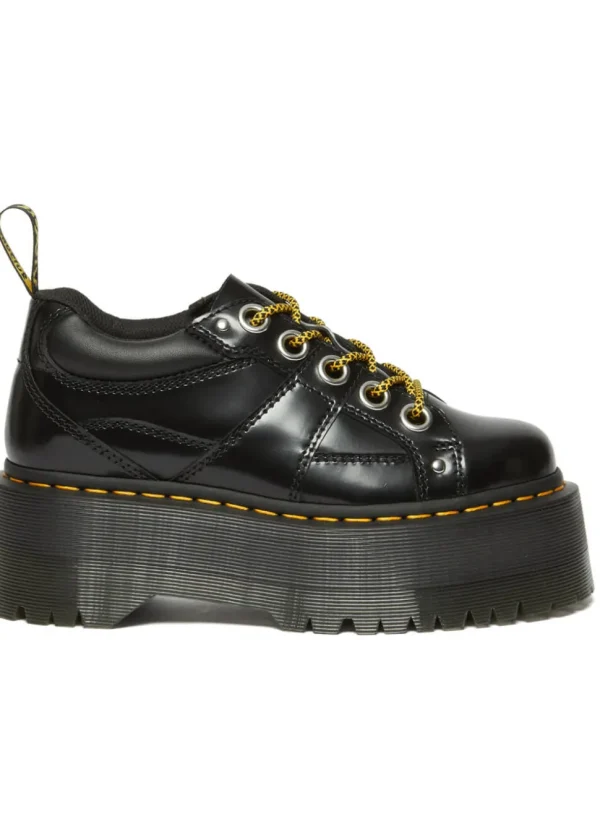 Dr. Martens 5i Quad Max Buttero Leather Platform Shoes Black