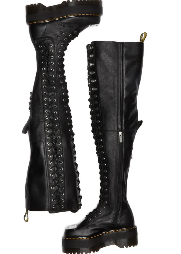 Dr. Martens 28i XTRM Max Platform Virginia Leather Boots Black