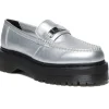 Dr. Martens Penton Metallic Leather Platform Loafers Silver