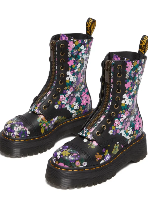 Dr. Martens Sinclair Hi Vintage Floral Leather Boots Black