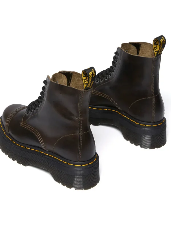Dr. Martens Sinclair Orleans Leather Platform Boots Taupe Darkbrown