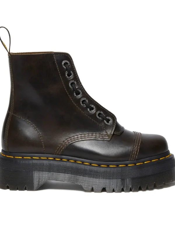 Dr. Martens Sinclair Orleans Leather Platform Boots Taupe Darkbrown