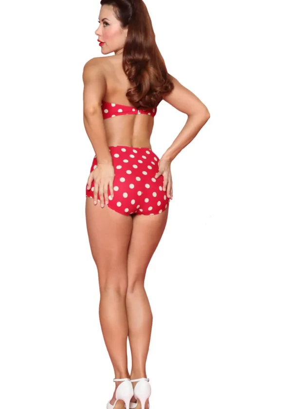 Esther Williams Polkadot Bikini Top Red