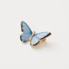 Fable England Blue Butterfly Enamel Brooch