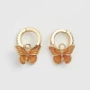 Fable England Butterfly Huggie Earrings Orange