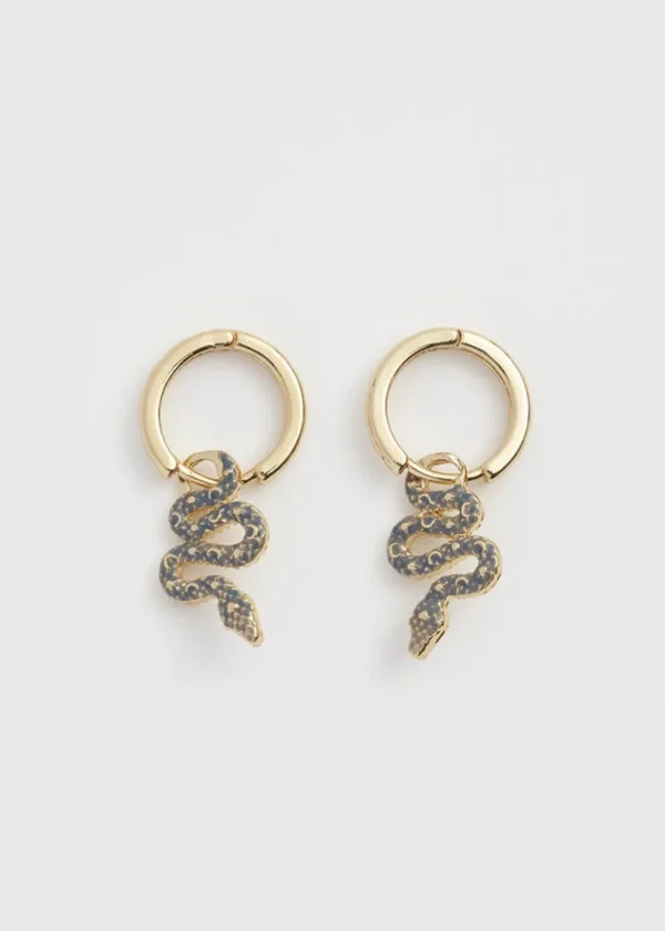 Fable England Celestial Snake Huggie Earrings