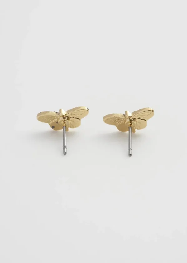 Fable England Deco Butterfly Stud Earrings Blue