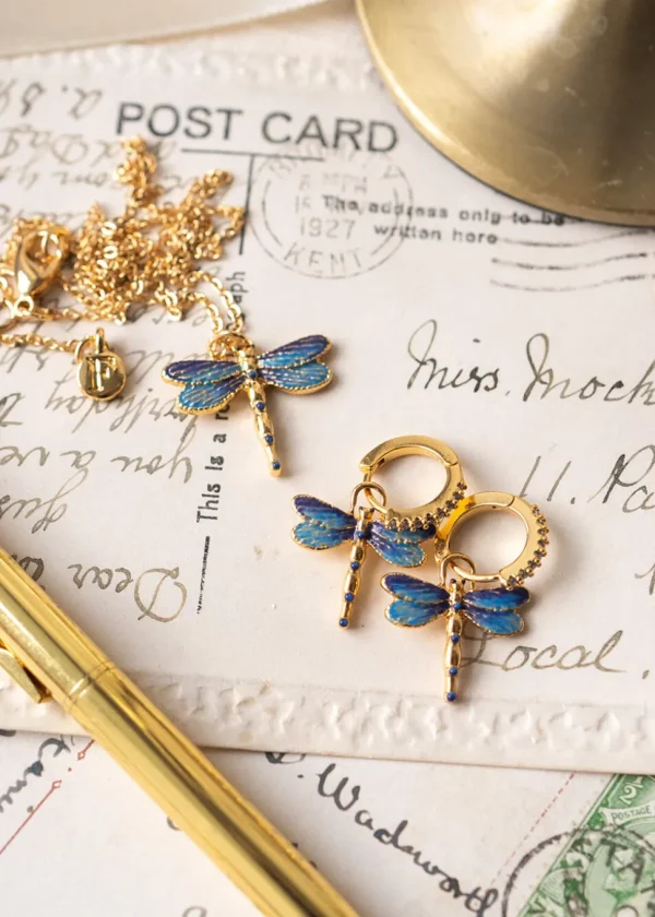 Fable England Dragonfly Crystal Necklace