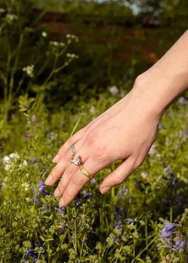 Fable England Forget Me Knot Ring Blue
