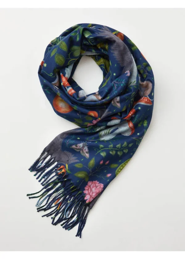 Fable England Into The Woods Scarf Blue