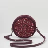 Fable England Magical Mushroom Velvet Circle Bag Burgundy