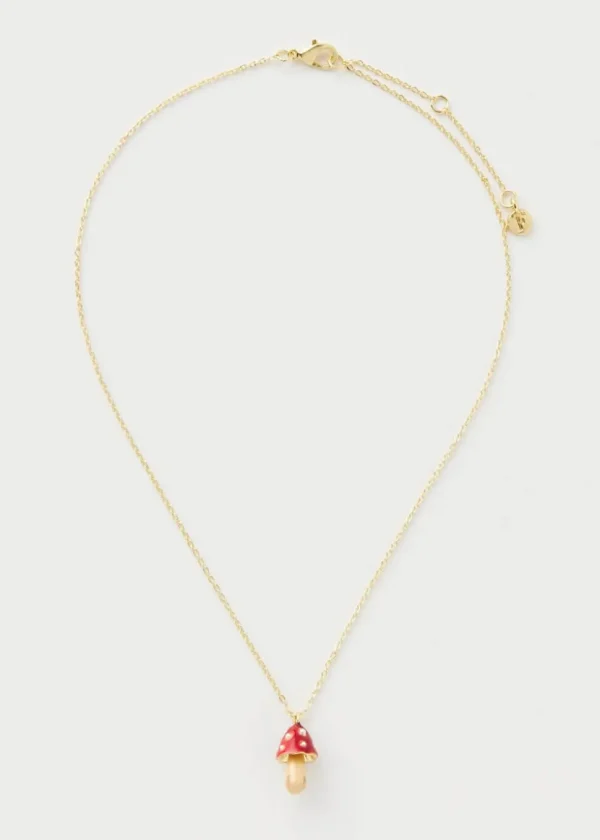 Fable England Mushroom Necklace Red