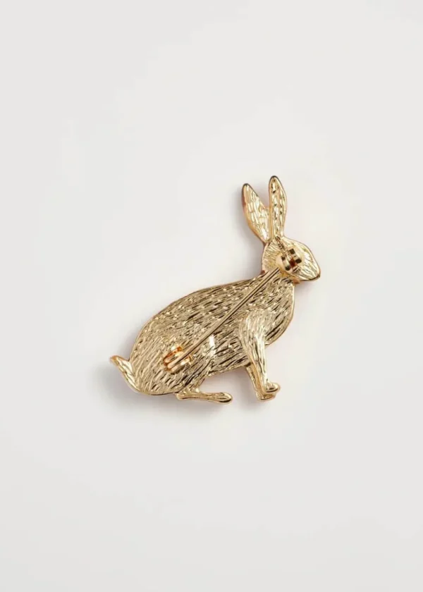 Fable England Rabbit Brooch Brown