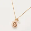 Fable England Sea Snail Shell Pearl Necklace