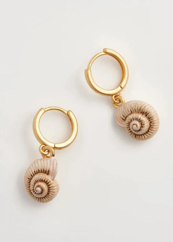 Fable England Sea Snail Shell Huggie Earrings