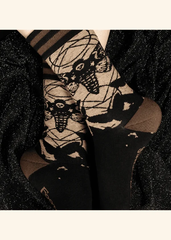 FootClothes Death's Head Hawkmoth Sokken Zwart