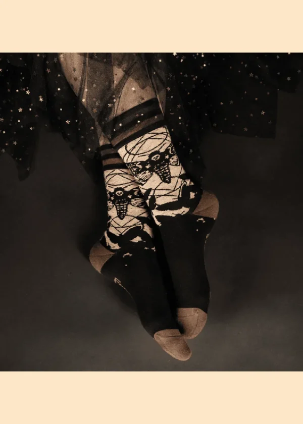 FootClothes Death's Head Hawkmoth Sokken Zwart