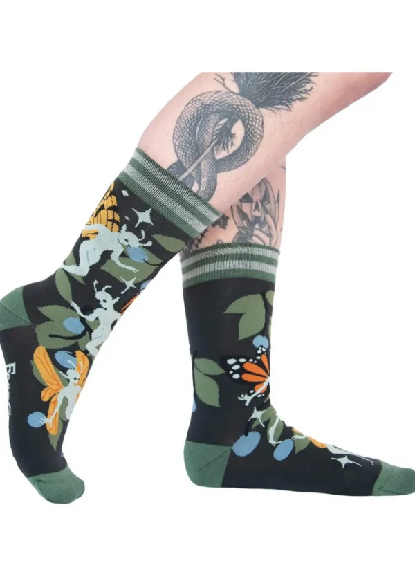 FootClothes Fanciful Fairies Socks Green