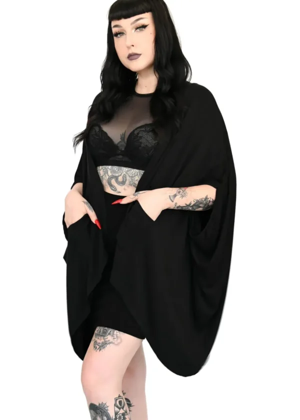 Foxblood Batty Oversized Cardigan Black