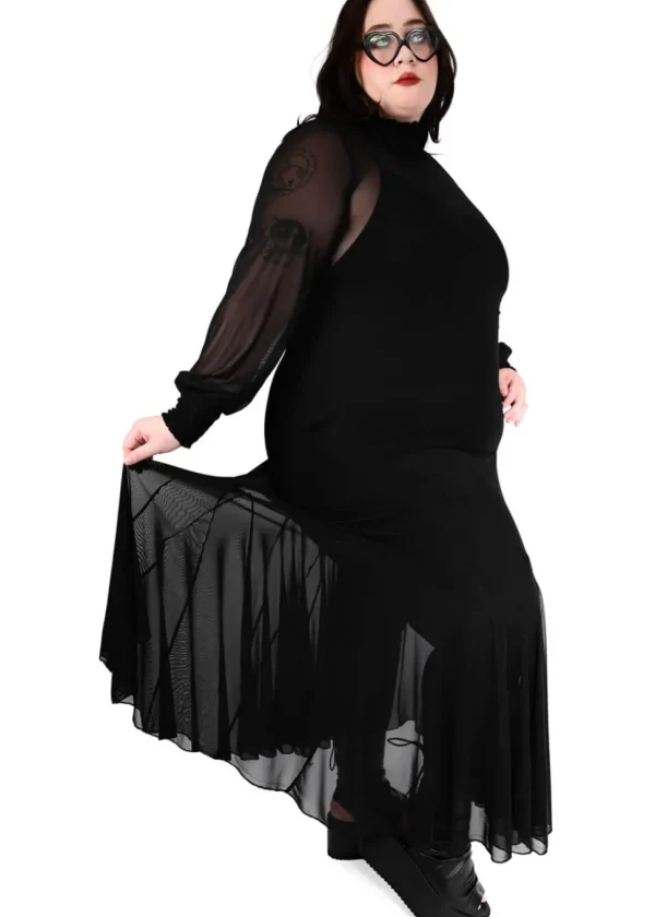 Foxblood Mary Mesh Dress Black