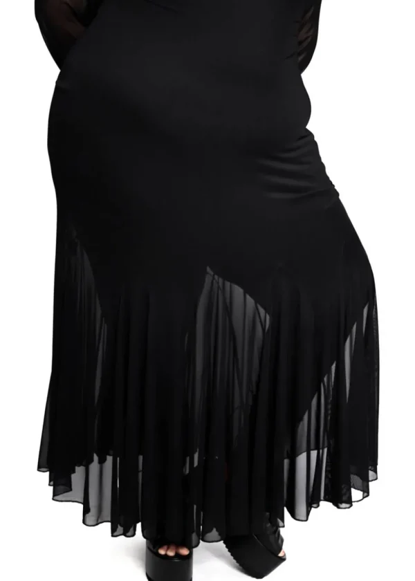 Foxblood Mary Mesh Dress Black