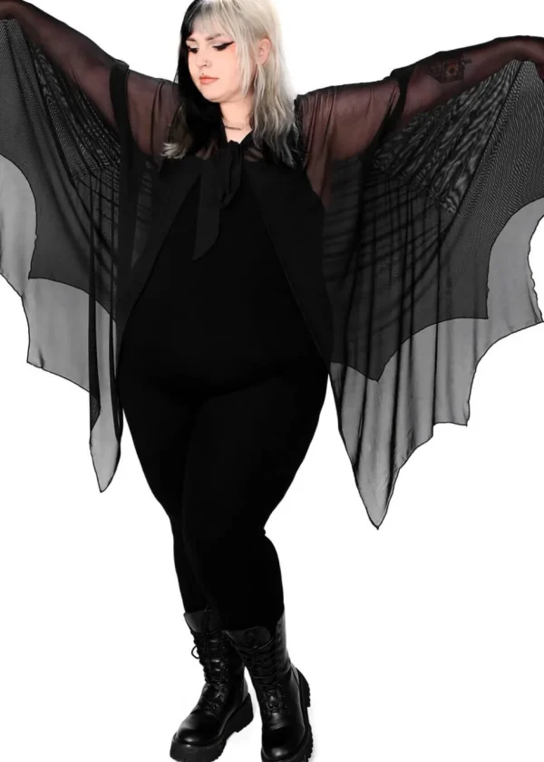 Foxblood Nocturnal Mesh Cape Black